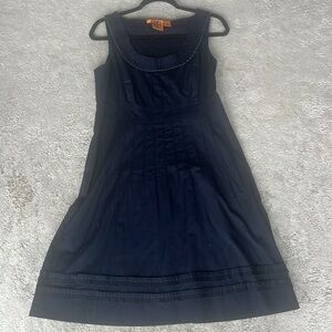 Tory Burch Navy Blue Sleeveless Pleat Career Wear Dress Size Medium